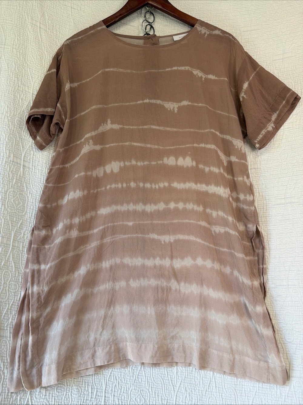 Pure Jill Silk Cotton Blend Ombre Stripe Lightweight Oversized XS Sheer Tunic